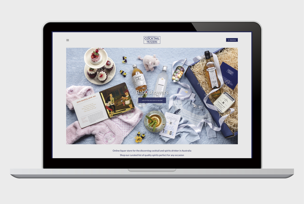 Cocktail Traders website on a laptop