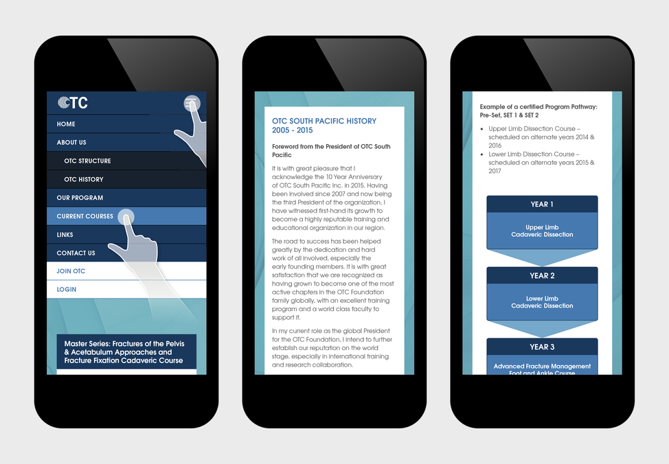 OTC website responsive views